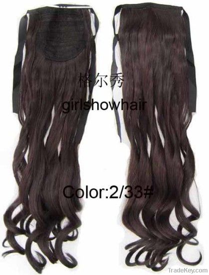 High quality wholesale Long Wavy Curly Ponytail Hair Extensions For Bl