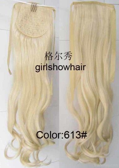 High quality wholesale Long Wavy Curly Ponytail Hair Extensions For Bl