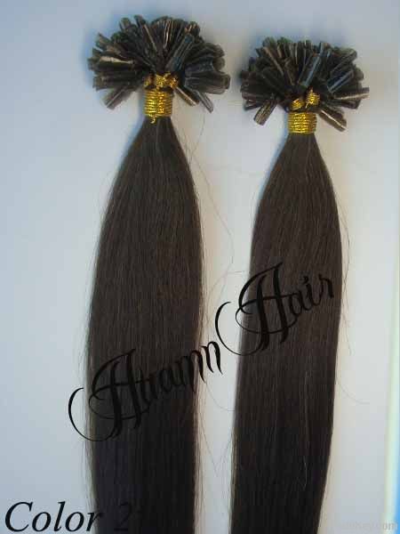 Pre-bonded pre-tipped micro ring loop I tip U tip hair %100 human hair