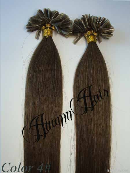 Pre-bonded pre-tipped micro ring loop I tip U tip hair %100 human hair