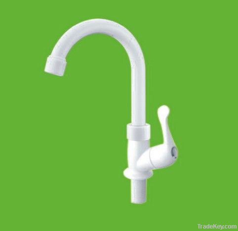 ABS chrome plastic gooseneck kitchen faucet