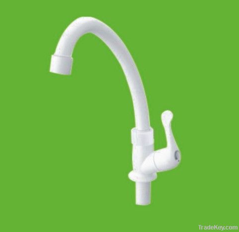 ABS chrome plastic gooseneck kitchen faucet