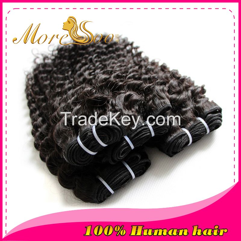 Moresoo high quality unprocessed natural color 6A indian Deep weave virgin  human hair