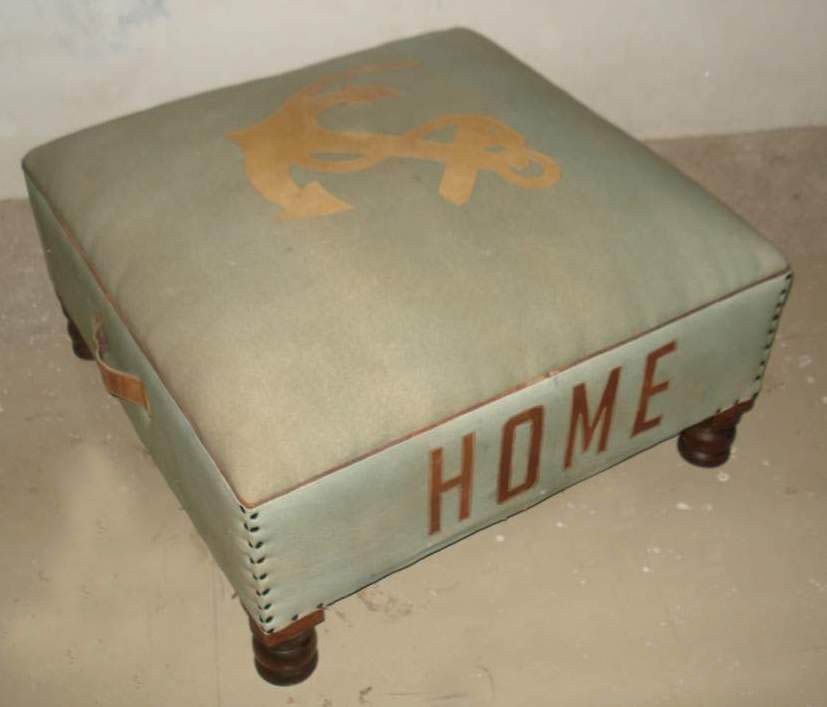 Canvas / Leather Ottoman