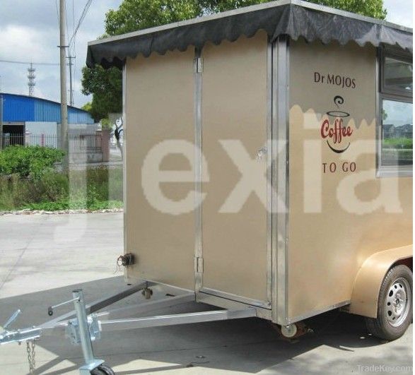 Stainless Steel Mobile Commercial Coffee Kiosk in malls