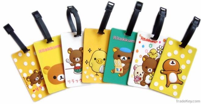 2D rubber luggage tag