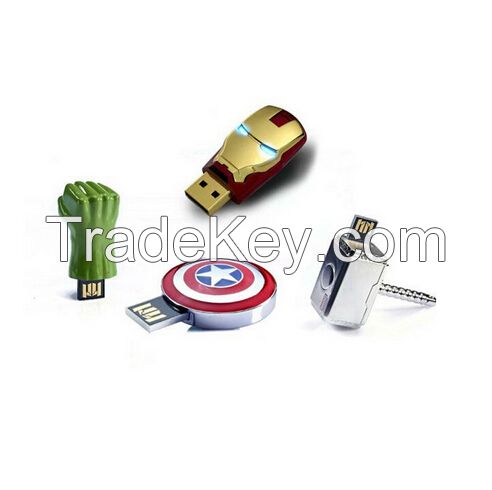 New Arrival !!! OEM logo 4GB the Avengers Thor's hammer USB memory stick USB flash drive