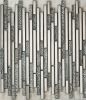 Glass Mix Metal Mosaic Strip Pattern Wall Tiles EMHA09