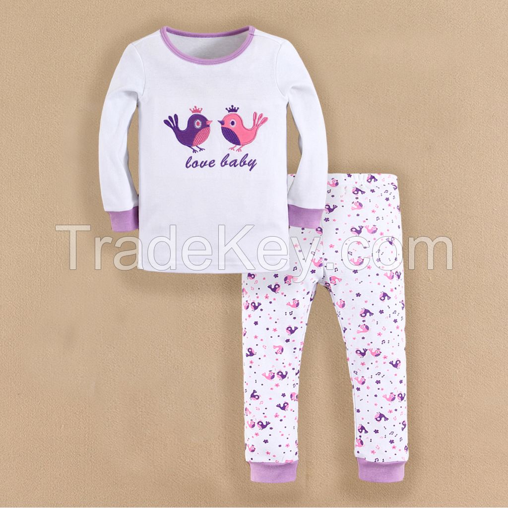 baby wear 100% cotton pajamas sleepwear girl