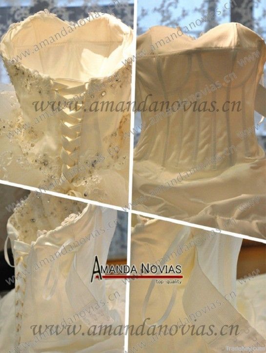 New Real Sample Ball Gown Organza Ruffles 2013 Bridal Dress