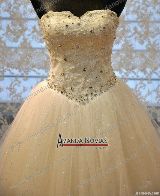 Newest Real Sample Sparking Puffy Ball Gown Bridal/Wedding Gown 2013