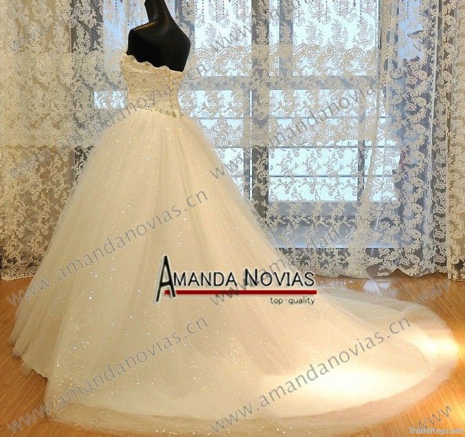 Newest Real Sample Sparking Puffy Ball Gown Bridal/Wedding Gown 2013