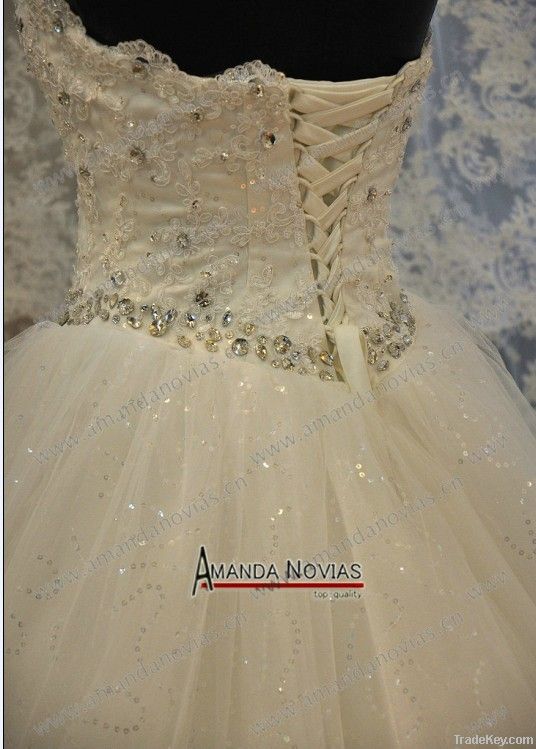 Newest Real Sample Sparking Puffy Ball Gown Bridal/Wedding Gown 2013