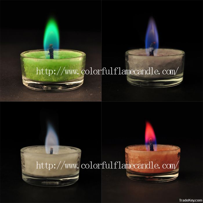 2013 color flame illuminations tealight candles with glass holder