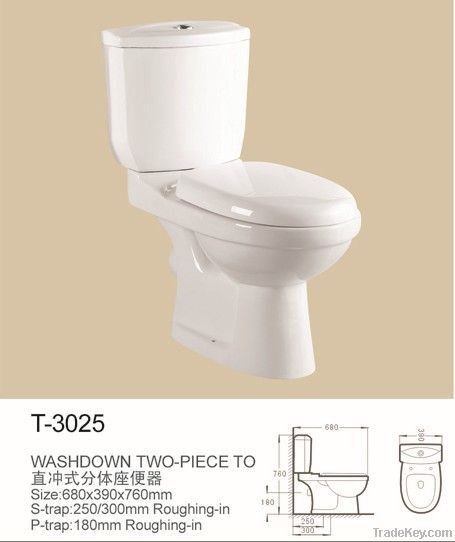 two piece toilet bowl