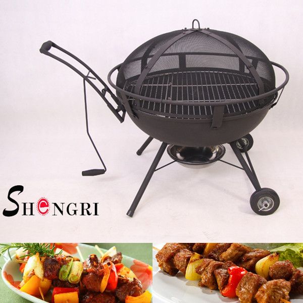 Charcoal BBQ Grill with wheel