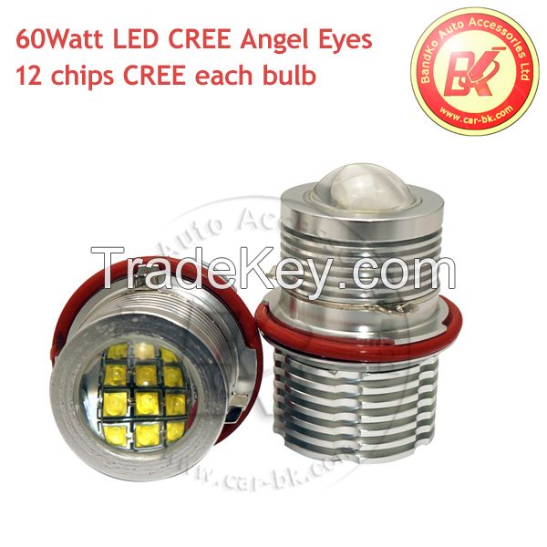 Xenon White 60W CREE Angel Eyes LED Halo Light replacement Light E39 E59 E53 E60 E31 E63 E64 E65 E66 E83 E87