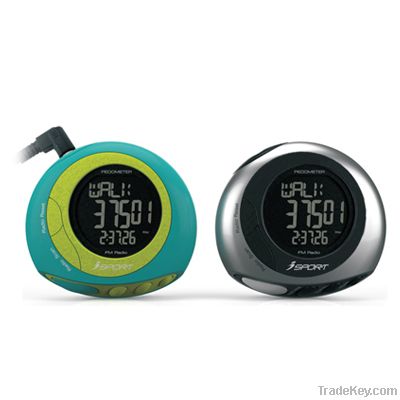 FM radio 2D digital sport electronic pedometer and calorie counter