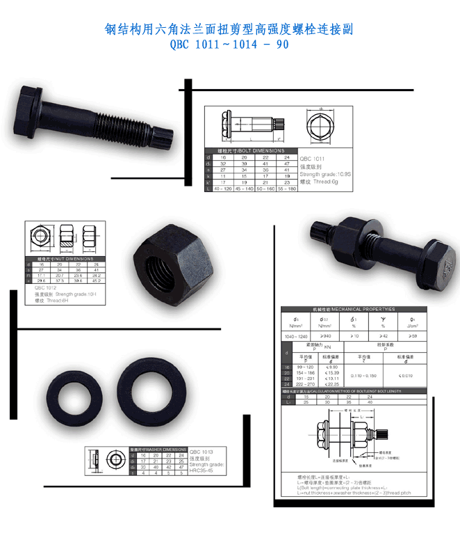 High strength bolts with hexagon head and flange torque type for st