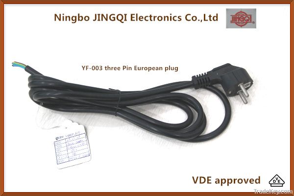 European CEE 7/7 2 pin plug (VDE approved) 16A/250V with AC power cord