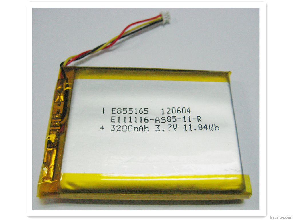 3.7V 3200mAh LIPO Battery Pack W/ PCB and Molex Connector