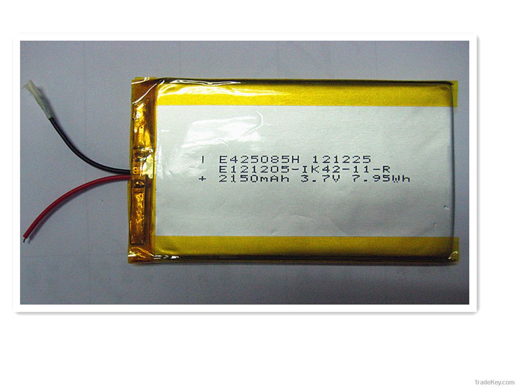 3.7V 2150mah 425085 li-polymer battery pack w/pcm