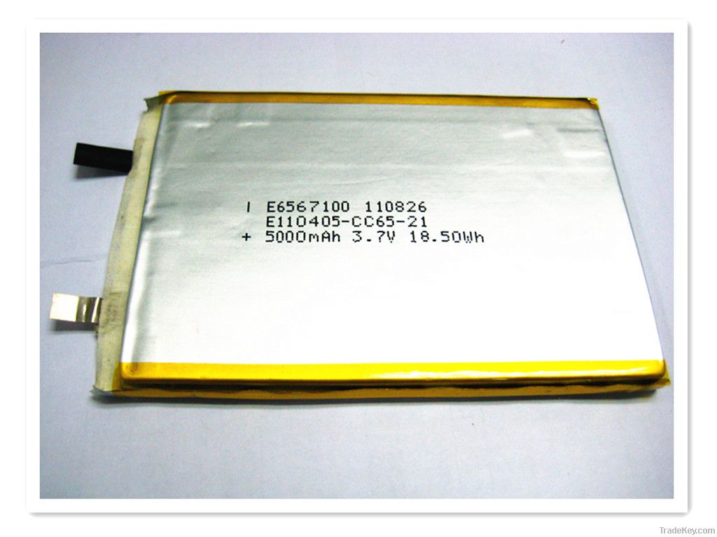 3.7v 5000mah 6567100 Li-polymer Cell