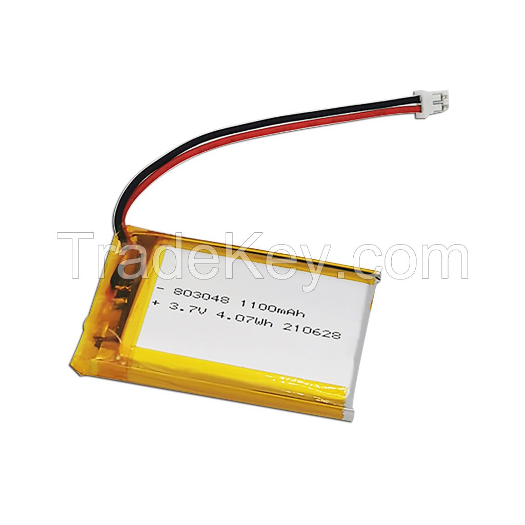 1100mah 803048 li-polymer battery pack with 1C-2C discharging