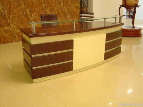 customized hpl office receptionist furniture desk and table