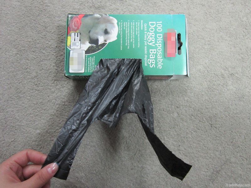 plastic pet poop bag/pet waste bag on roll
