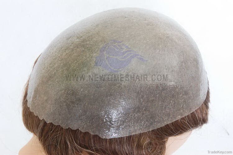 Toupee:super thin skin with V-looped hair all over