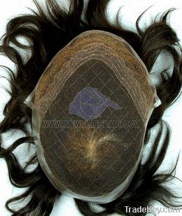 toupee:French lace base with 1Ã¢ï¿½Â³ poly coating on back and sides