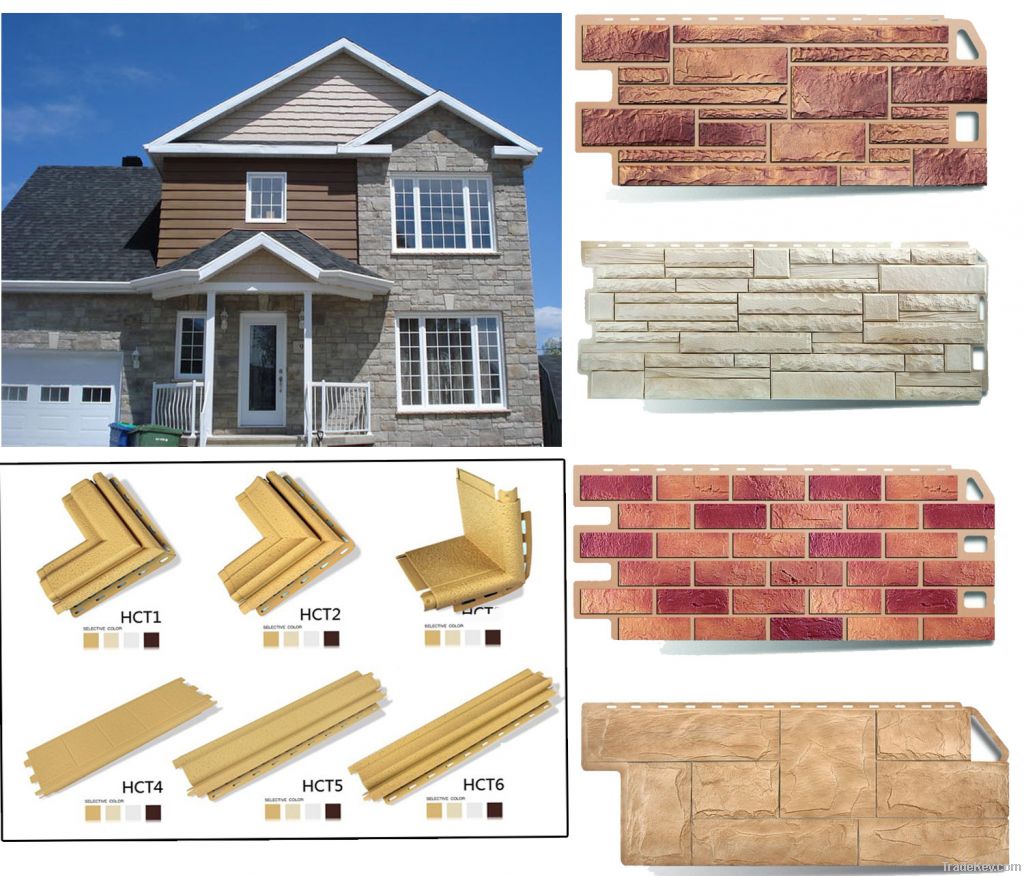 Artificial Stone Wall Decorative Panels PP Faux Stone Siding Boards
