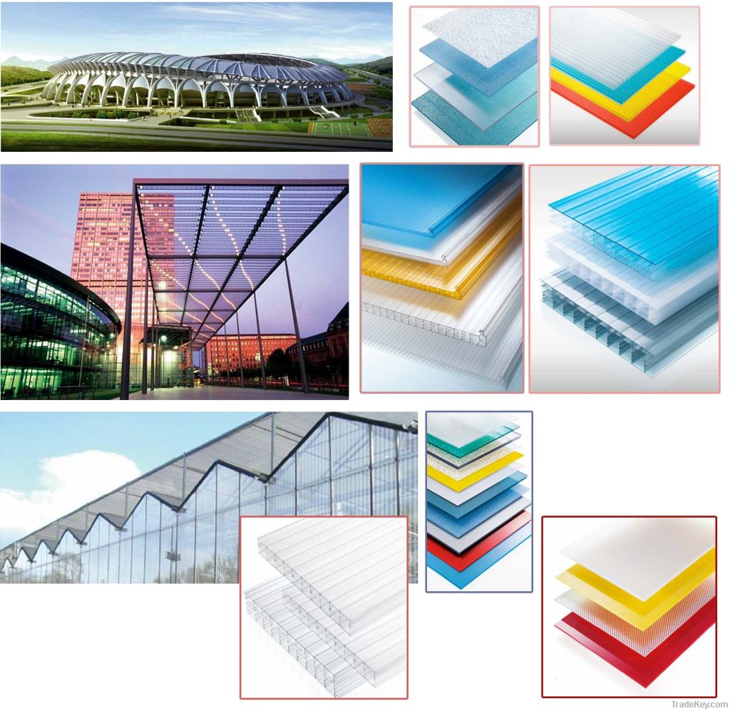 Polycarbonate sheet with UV Coating PC hollow sheet pc solid sheet