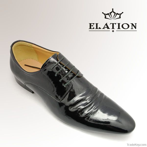 High class patent leather dress shoes for men