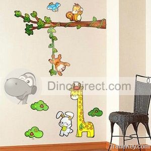 Kids Cute Rabbit Giraffe Monkey Home Decor Wall Sticker  paper