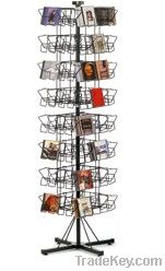 floor-standing metal wire rotatable CD&DVD display rack