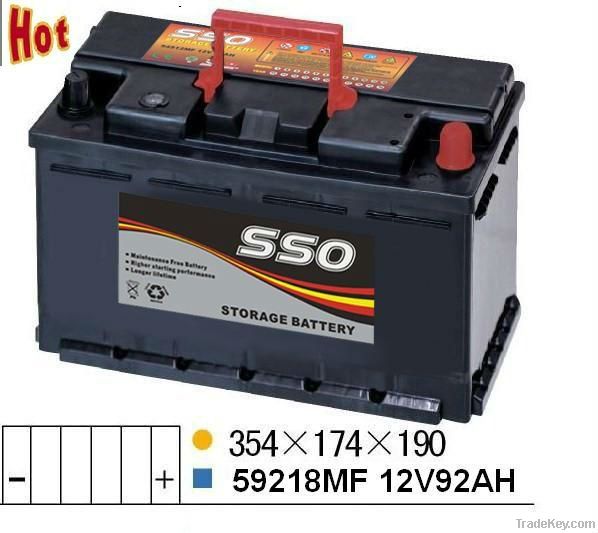 59218MF 12v 92ah automotive starting battery