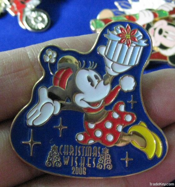 Mickey badge, christmas badge, metal animal badge