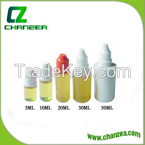 Plastic bottle with long thin dripper and childproof & tamper cap PET amber e-liquid amber/brown Vapour bottle/