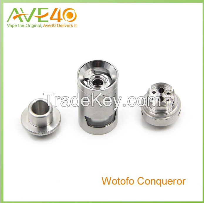 2016 New Conception Design RTA Atomizer Conqueror 100% Original Wotofo 4ml Conqueror RTA Tank with Dual Postless Buid Deck