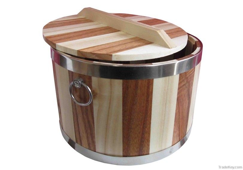 Wooden Food Barrels, Wooden plate, wooden dinner bucket