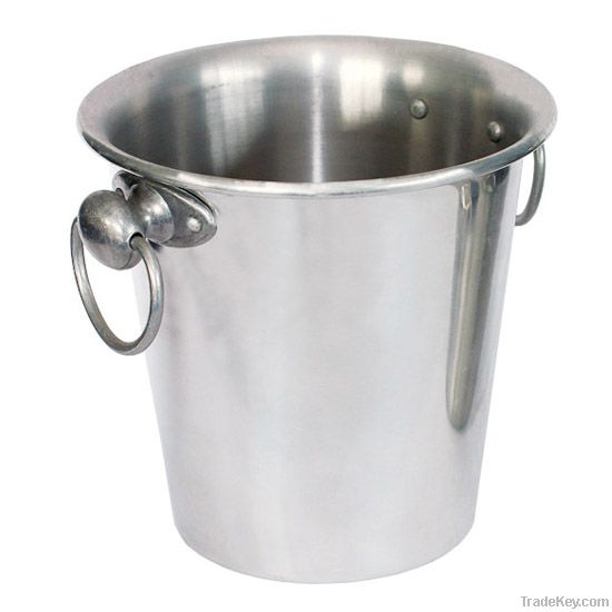Stainless Steel Ice Bucket With Plastic Handle