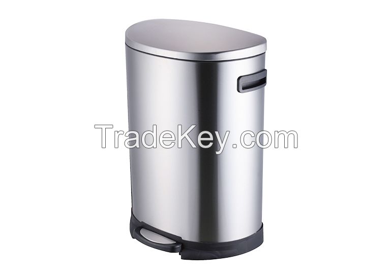 Semi Round Stainless Steel Pedal Trash Can