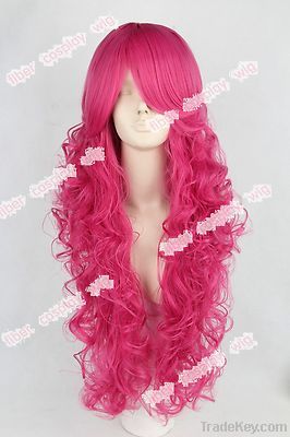 Pinkie Pie My Little Pony Pink Curly Long Cosplay Wig