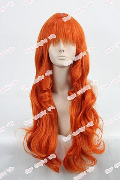 New Hot ONE PIECE Long Orange Wavy NAMI Cosplay Wig