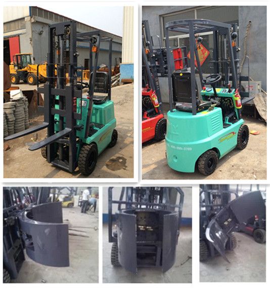 Battery operated electrical mini fork lift Truck With Rotating Bale Clamp