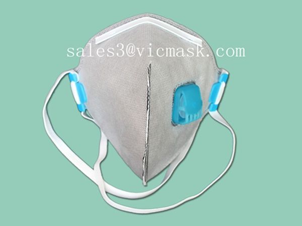 CE respirator with activated carbon fabric and valve