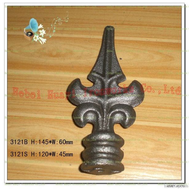 cast steel spears, finials or railheads