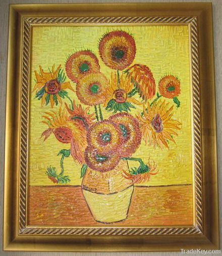 Handpainted oil painting Vincent Sunflower